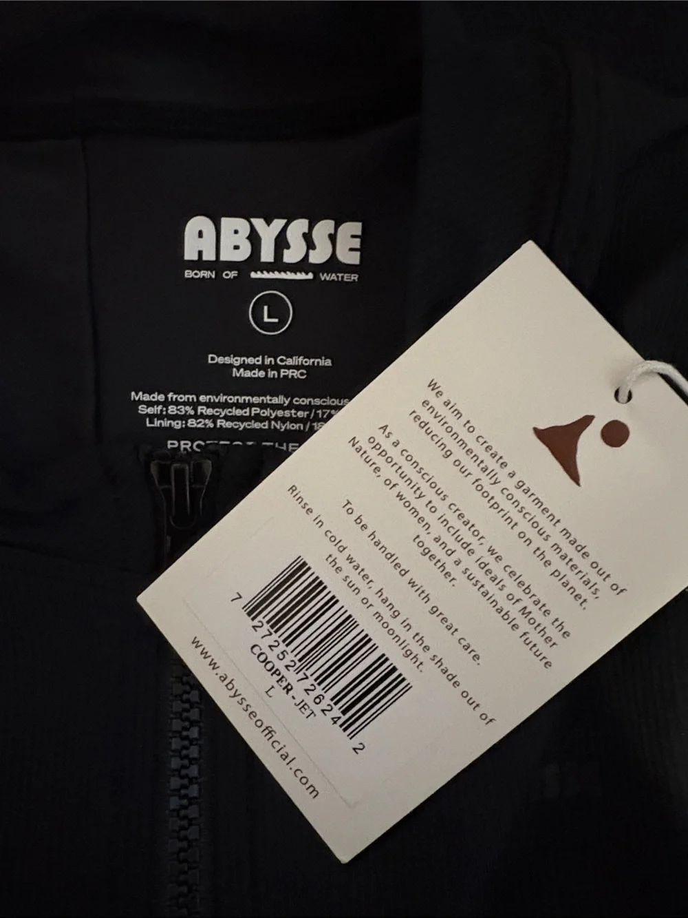 Abysse Cooper One Piece Swimsuit in Jet Rib SZ L NWT
